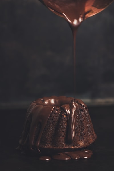 一盘巧克力蛋糕
